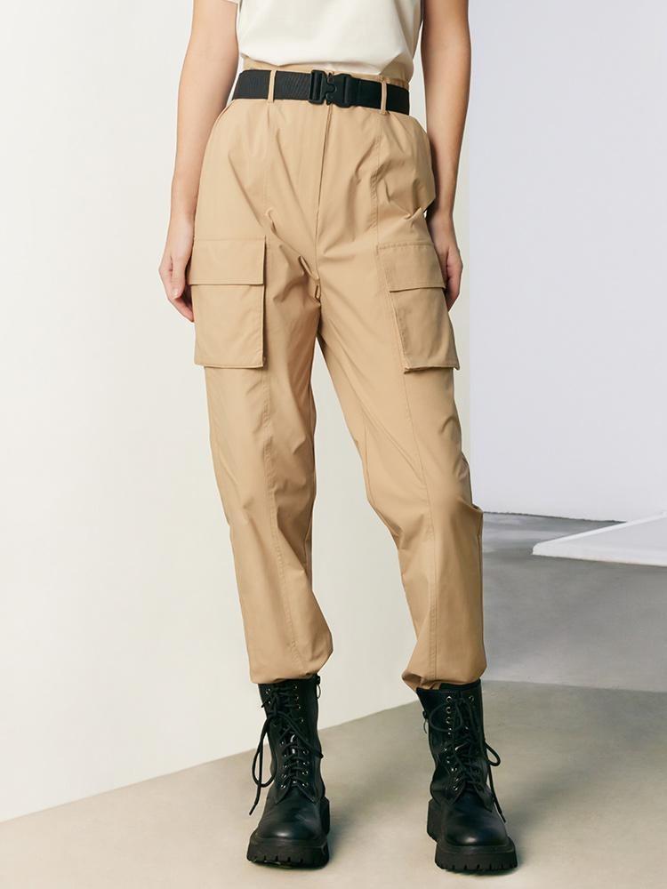 Khaki Street-Style Leisure Pants GOELIA
