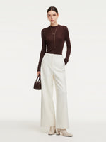 Cashmere Mulberry Silk Tencel Blend Women Knit Top GOELIA