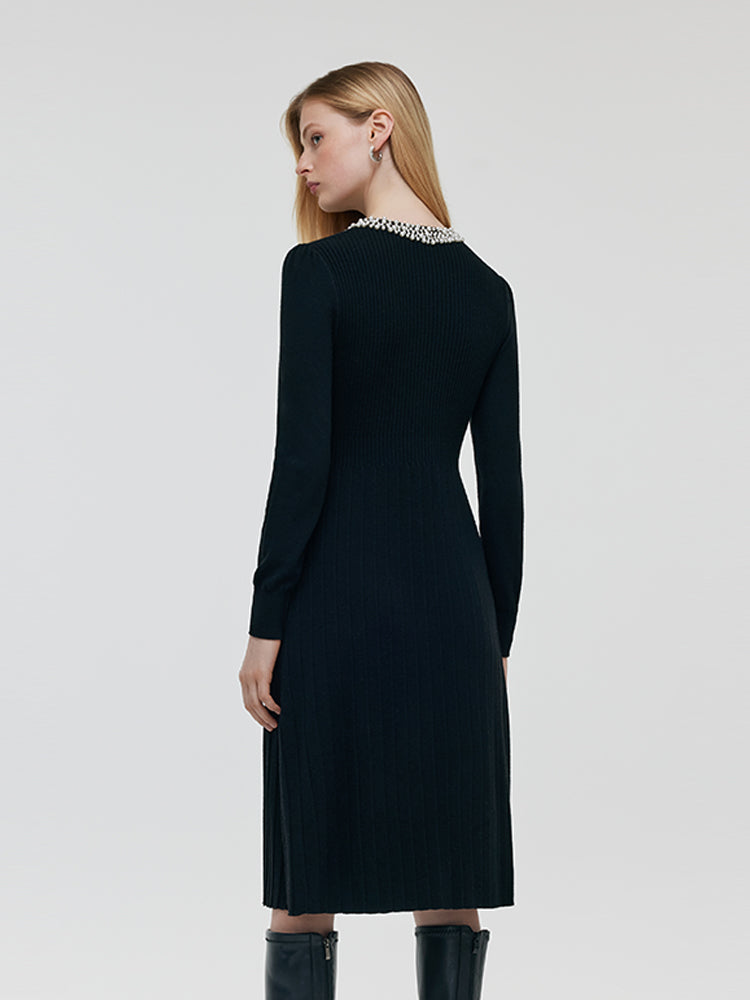 Roundneck Wool-Blend Dress