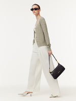 Linen Sequins Openwork Women Knit Cardigan GOELIA