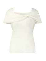 Lyocell Blend Off Shoulder Women Knit Top With Detachable Magnetic Flower GOELIA