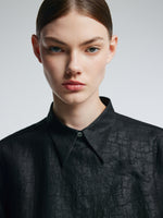 18MM Gambiered Canton Gauze Women H-Line Blouse GOELIA