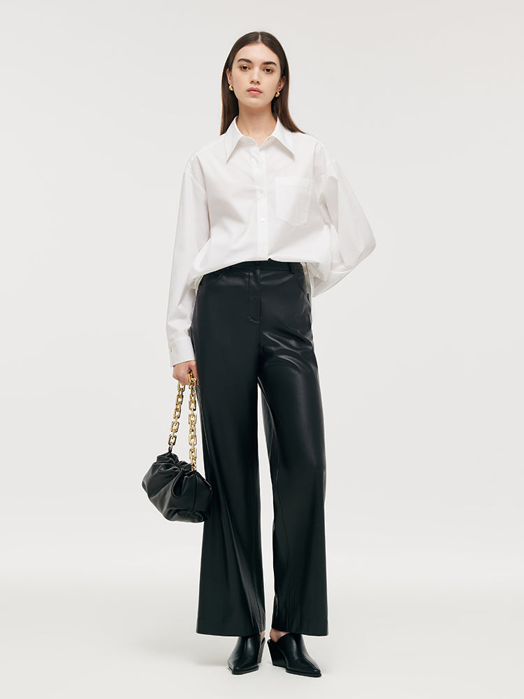 Loose Lapel SingleBreasted Women Shirt GOELIA