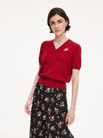 [Preview] Tencel Blend Floral Embroidered Women Knit Top GOELIA