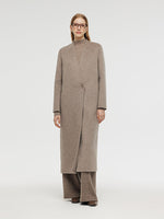 Wool Alpaca Women Overcoat With Scarf GOELIA