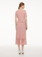 Tencel Blend Tie Front Knit Top And Crocheted Column Skirt Two-Piece Set GOELIA