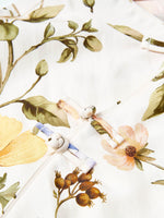 Tencel Linen Blend Floral Print Women Qipao Maxi Dress GOELIA