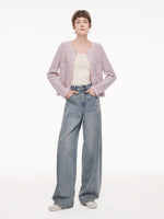 Wool Blend Jacquard Women Cardigan GOELIA