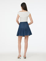Denim Stretch Women Ruffle Mini Skirt GOELIA