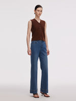 Tencel Blend Knit Vest And Shawl Two-Piece Set GOELIA