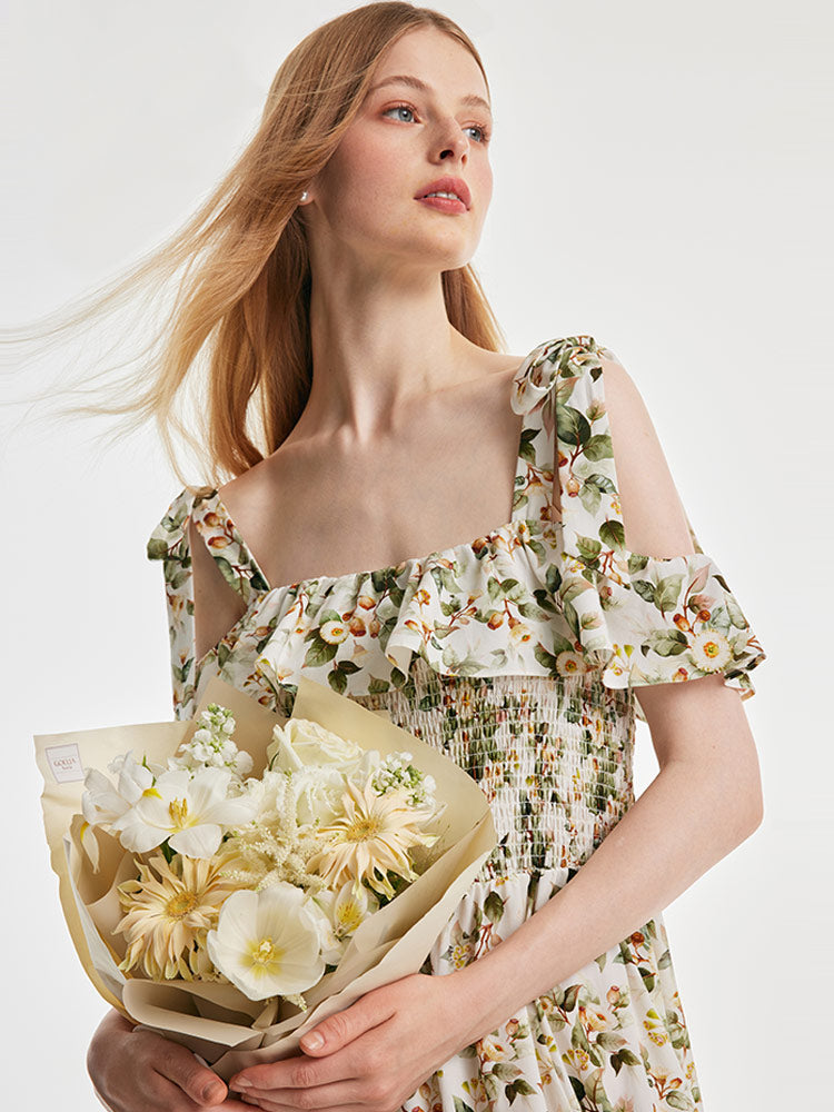 Floral Tie-Strap Dress GOELIA