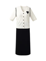 V-Neck Cut-Out Knitted Top And Half Skirt Two-Piece Set GOELIA