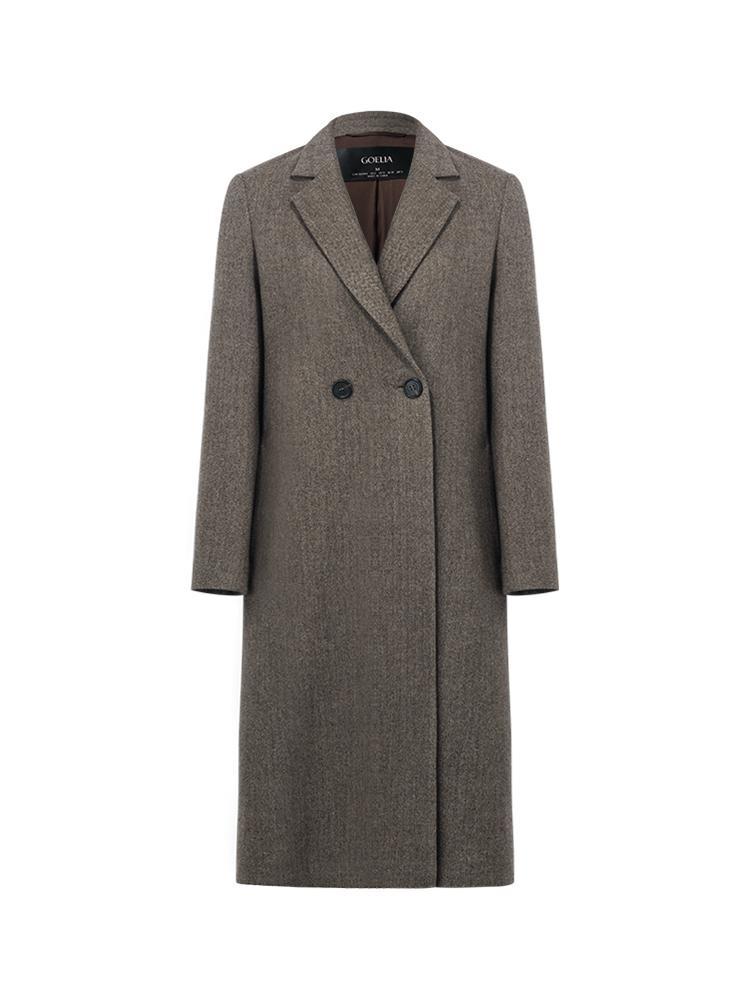 Washable Wool Notched Lapel Women Coat GOELIA
