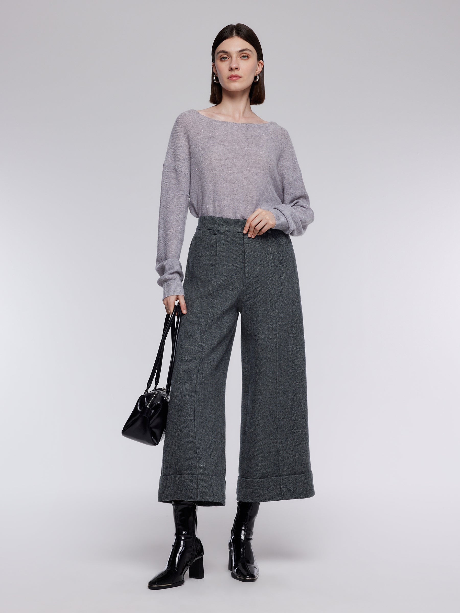 [Preview] Cashmere Wool Blend Women Ankle-Length Pants GOELIA