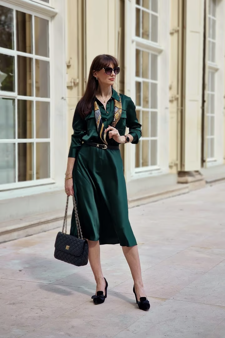 can you wear a belt with an empire waist dress Elegant Midi Length Ruffles Sleeves Chiffon Dresses Empire Waist Eveni main image 0