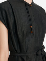 18 Momme Xiang Yun Silk Slit Cheongsam Women Qipao Maxi Dress With Belt GOELIA