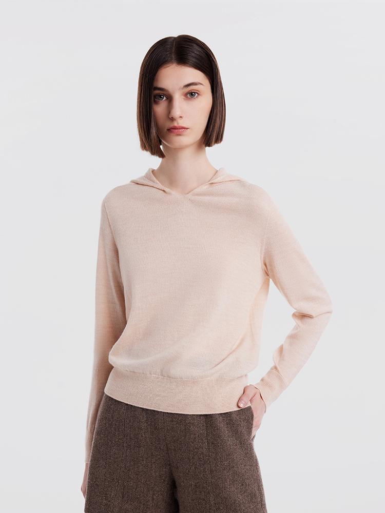 Seamless Hooded Wool Sweater GOELIA
