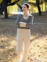 Oversized Collar Half-Zip Women Knit Top GOELIA