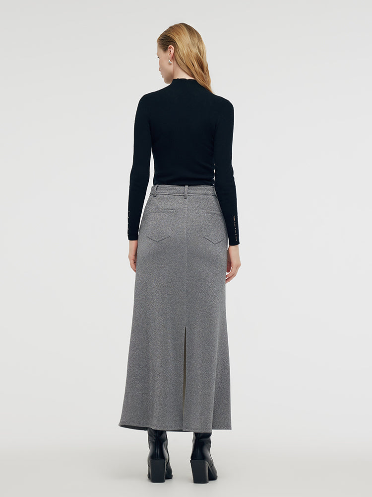 Back Slit Knitted Women Mermaid Maxi Skirt GOELIA