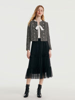 Tweed Double-Breasted Women Crop Jacket GOELIA