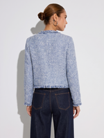Tweed Fringe Trim Women Jacket GOELIA