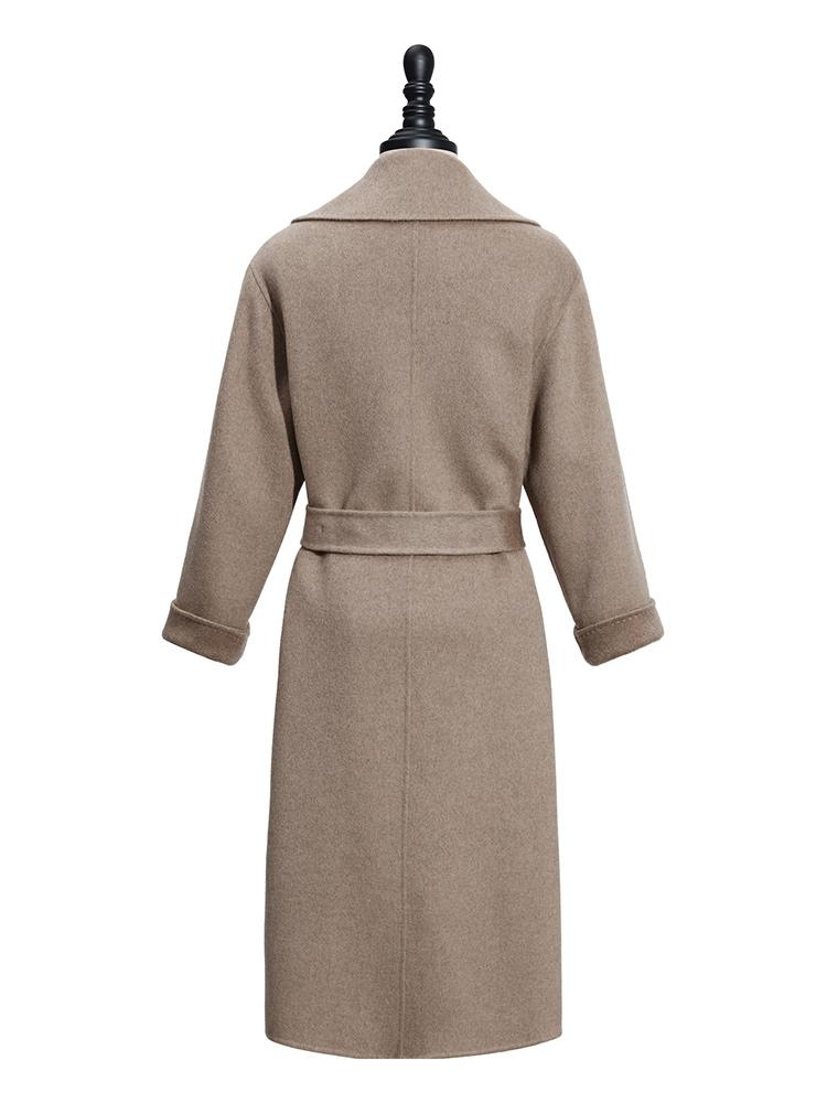 Cashmere Lapel Women Coat With Belt GOELIA