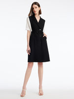 Acetate Notched Lapel Double-Breasted Mini Dress GOELIA