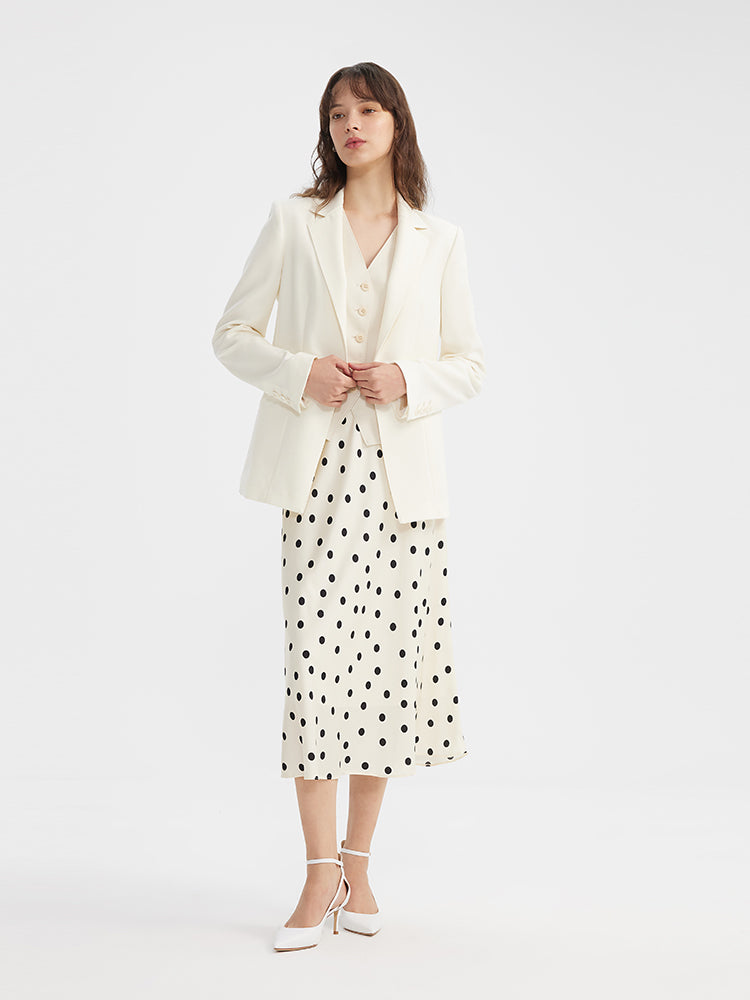 Worsted Wool One Button Women Blazer GOELIA