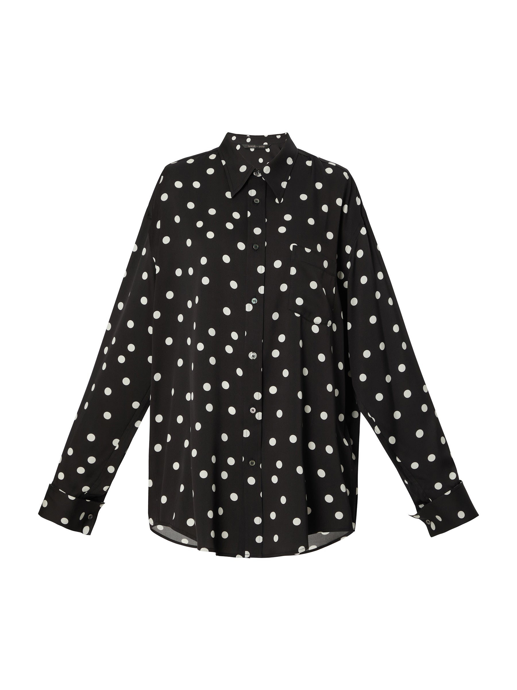 22MM Mulberry Silk Polka Dots H-Line Unisex Shirt GOELIA