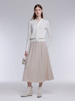 100% Merino Wool Women A-Line Skirt GOELIA