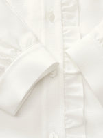 Diacetate Ruffle Collar Women Shirt GOELIA