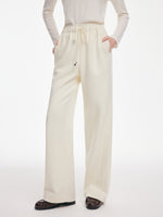 [Preview] Straight Leg Drawstring Waist Women Knit Pants GOELIA
