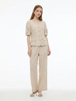Tencel Linen Blend Shirt And Pants Two-Piece Set GOELIA