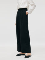 Worsted Wool New Chinese-Style Straight Women Pants GOELIA