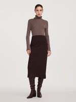 Back Slit Column Women Knit Skirt GOELIA