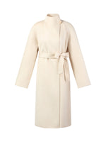 [Preview] Camel Hair Wool Silk Blend Double-Faced Women Wrap Overcoat GOELIA