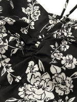 Camellia Print Spaghetti Strap Women Midi Dress GOELIA