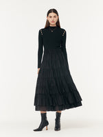 Tencel Women Tiered Maxi Skirt GOELIA