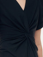 Acetate Twist Front Women Knit Maxi Dress With Hairband GOELIA