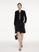 [Preview] Tencel Blend V-Neck Women Cardigan With Silk Scarf GOELIA