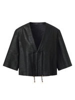 18 Momme Xiang Yun Silk Mandarin Button Women Crop Jacket GOELIA