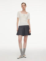 [Preview] A-Line Pleated Women Skirt With Belt GOELIA