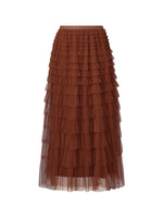 A-Line Mesh Ruffle Tiered Women Skirt GOELIA