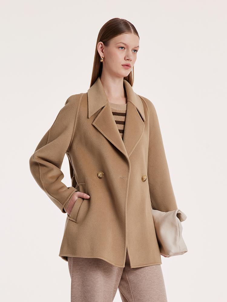 Mulberry Silk Wool Double-Faced Coat GOELIA