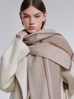 [Preview] 100% Wool Plaid Fringe Scarf GOELIA