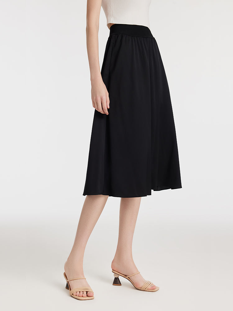 16 Momme Mulberry Silk Polka Dots Print Women Half Skirt