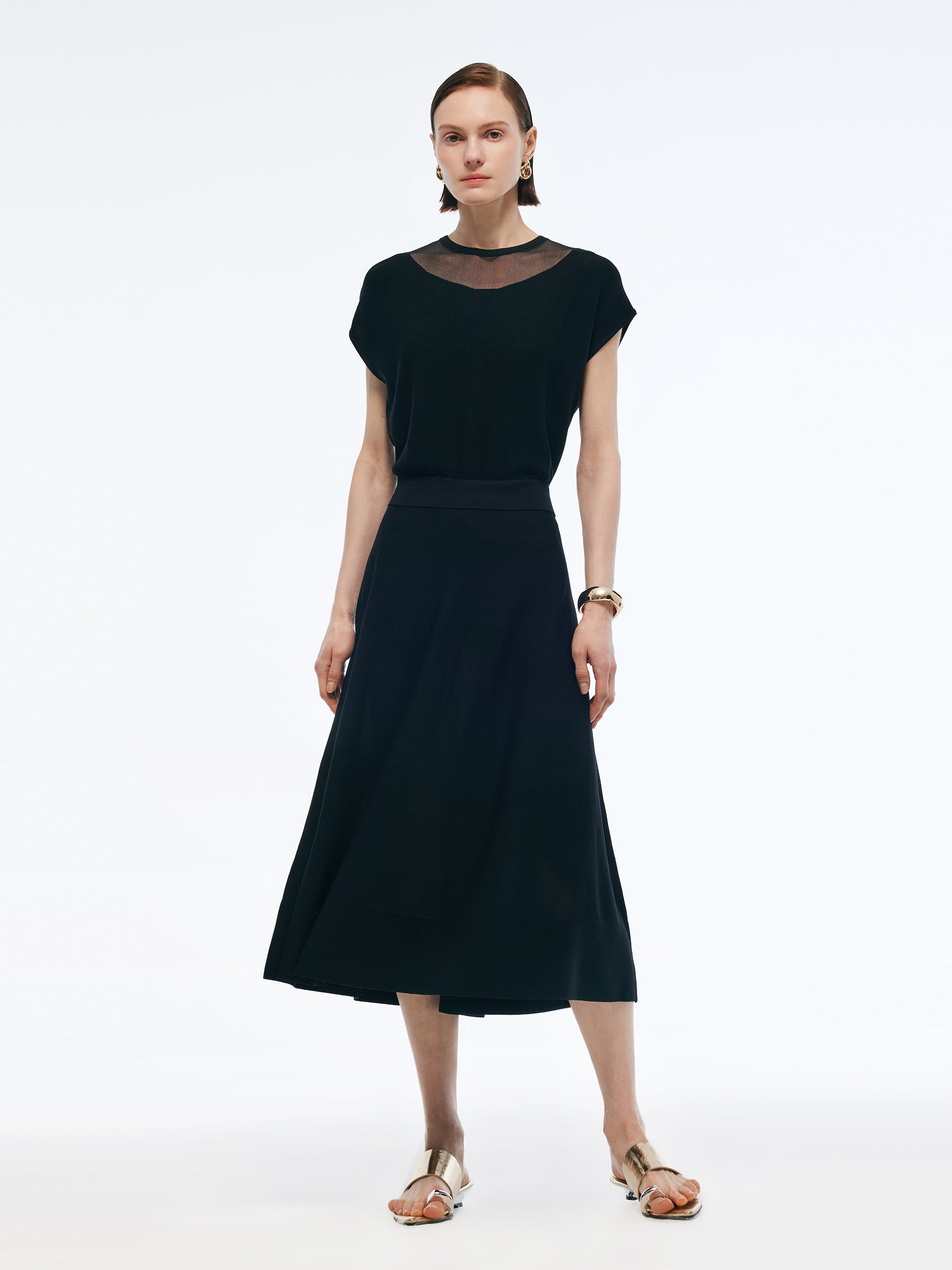 Tencel Blend Faux Two-Piece Women Maxi Dress GOELIA