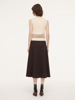 Tencel Wool Blend Cardigan And Tank Top And Skirt Three-Piece Set GOELIA