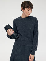 100% Wool Sequins Women Sweater GOELIA