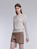 [Preview] 100% Wool Shimmer Women Sweater With GO Letter Clip GOELIA